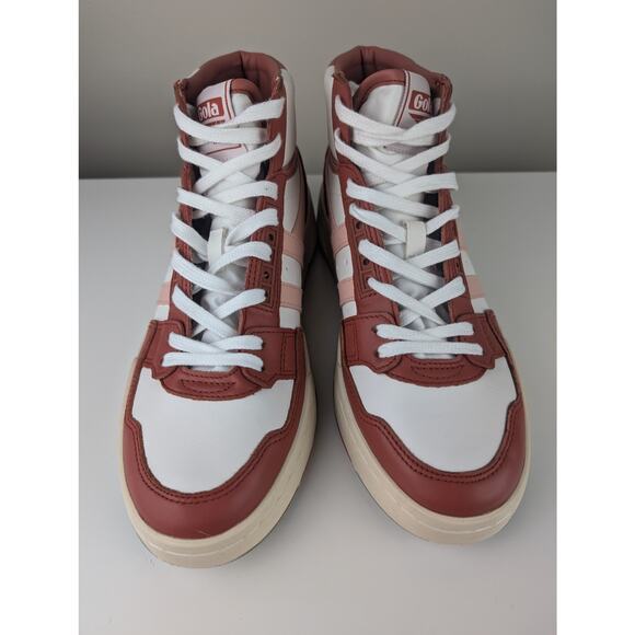 GOLA Challenge High Top Sneakers White/Orange Spice/Pearl Pink 9 - Picture 4 of 11